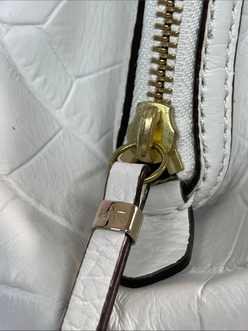 Coach A1420-30103 Madison Mixed Exotic Embossed Leather Satchel Authenticated